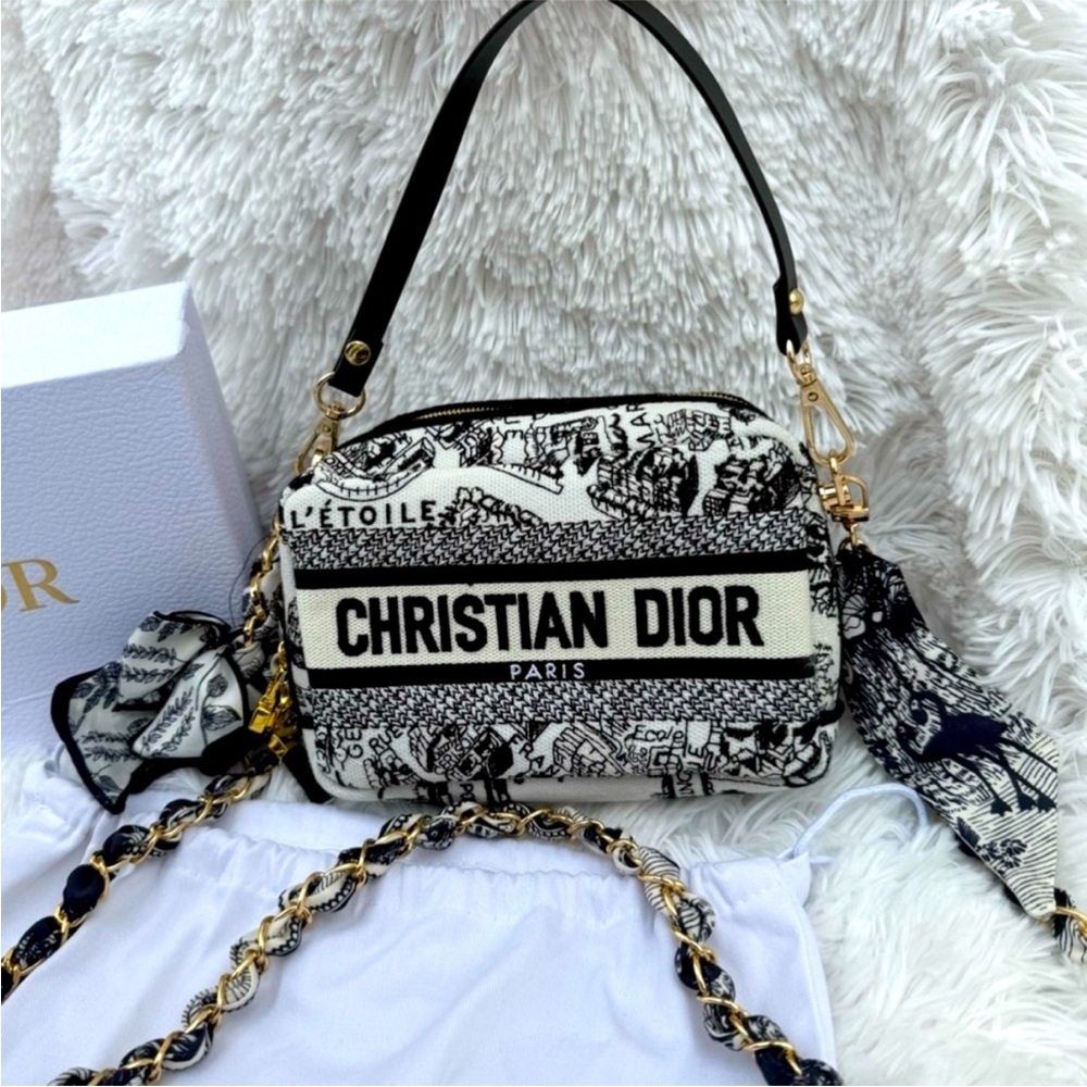 Christian Dior Canvas Monochrome Crossbody Shoulder Bag GWP Box Dusty NEW